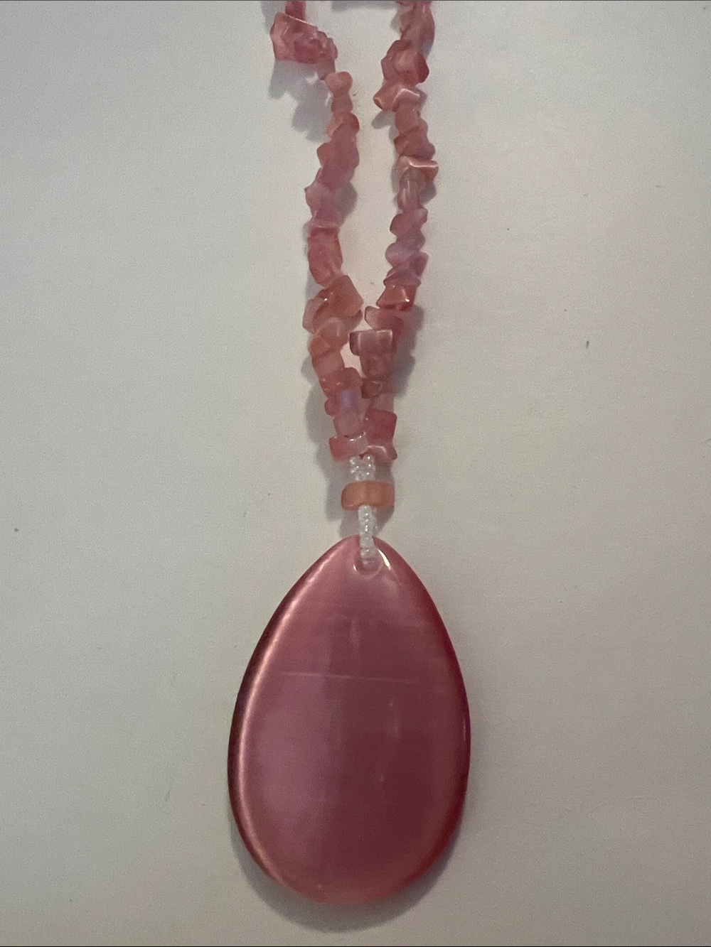 Pink Teardrop Pendant Necklace - Women Jewelry